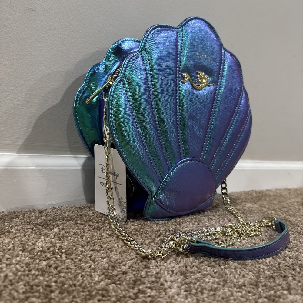 NEW Lounge Fly Ariel Sea Shell Bag Disney Little Mermaid Aurora Purse Crossbody - Picture 2 of 10